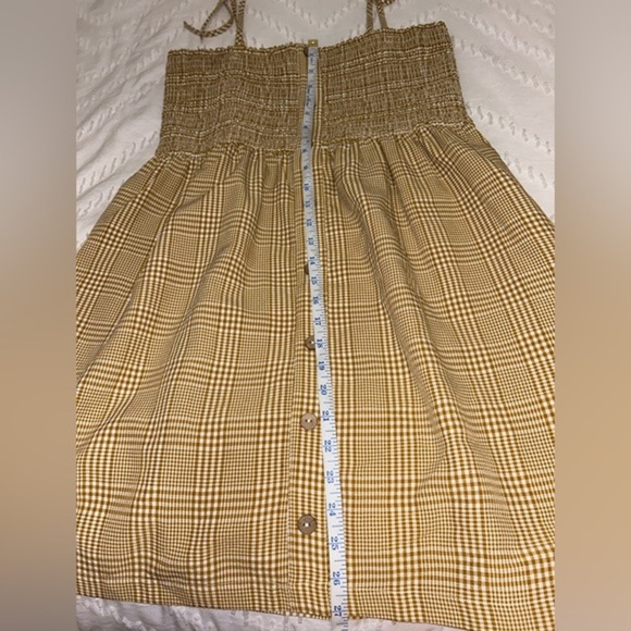 entro spaghetti strap, ruched, button front, hidden pockets sundress - sz LG - Picture 9 of 12